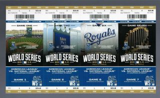 2014 World Series San Francisco Giants @ Kansas City Royals Ticket Sheet