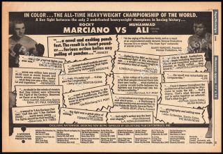 Muhammad Ali_vs_rocky Marciano_original 1970 " Fight " Print Ad / Poster