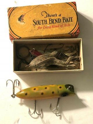 South Bend Indiana Bass - Oreno 973 Vintage Fishing Lure - Box Plus Other Items