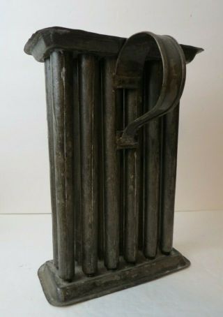 Antique 19th C England Colonial Tin 12 Tube Candle Mold All Surface