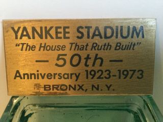 NY Yankee Stadium Brass Seat Plaque - 50th Anniversary 1923 - 1973 3