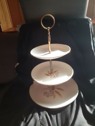 3 Tier Plate Stand Tray Display.  Vintage