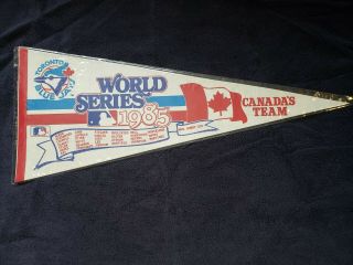 Very Rare 1985 Toronto Blue Jays World Series Baseball Pennant - Full Size 30”