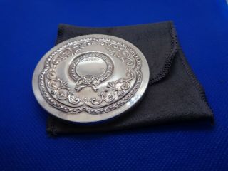 Vintage Fully Hallmarked Sterling Silver Handbag Compact Mirror By Carrs Silver