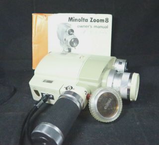 Vintage Minolta Zoom 8 Film Movie Camera Made In Japan Rokkor 1:1.  8 Zoom Lens