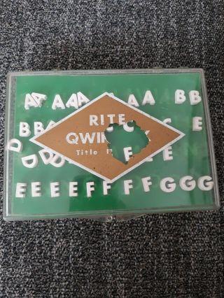 Title Letters Vintage Qwik Stik 3 - D - Some Missing Letters