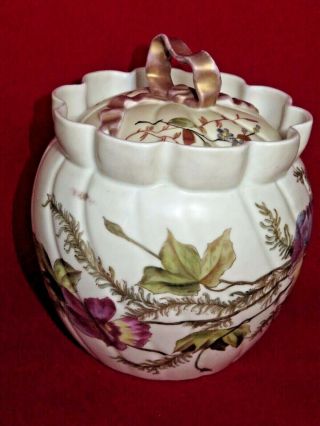 Antique Rudolstadt Porcelain Biscuit Cracker Jar With Lid Between 1895 - 1924