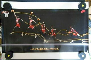 Vtg 1992 Nike Michael Jordan Chicago Bulls " The Art Of The Dunk " Poster