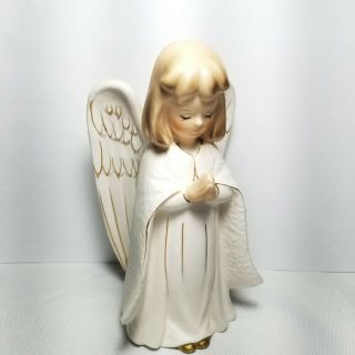 Lefton Vintage Praying Angel Christmas Figurine 6 " Tall Ceramic