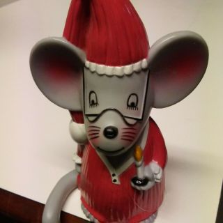 Vintage Christmas Father Mouse Stocking Holder - 1980 - Sun Hill Industries,  6.  5 
