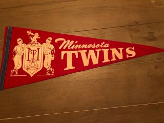 Rare 1960’s Vintage Minnesota Twins Baseball Mlb 11.  5x28.  5 Pennant Flag