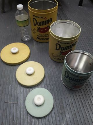 Vintage Domino Sugar Cannisters Set Of 3 Nesting