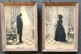 Antique Silhouette Pictures Of Martha And George Washington