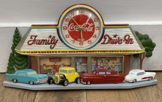 Vintage Coca Cola Clock Family Drive In Burwood Made In Usa 1988 Wall 2899