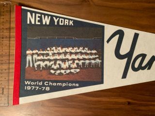 1977 - 78 World Series York Yankees Team Photo Pennant Thurman Munson 2