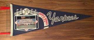 1964 World Series York Yankees Team Photo Pennant W/ Mickey Mantle