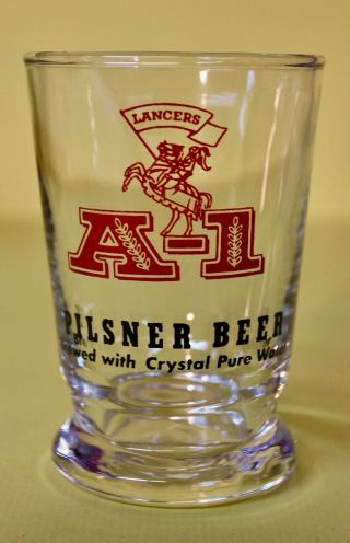 Vintage Lancers A - 1 Pilsner Beer Glasses Set Of 6 Phoenix Az Bottling Plant