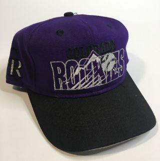 Colorado Rockies Vintage Snapback Hat Baseball Cap Purple Black Adjustable Size