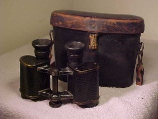 Antique 1918 C.  P.  Goerz Berlin Binoculars With Case Wwi Great Optics