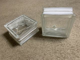 Square Clear Vintage Wavy Glass Blocks (set Of 2) Window Privacy