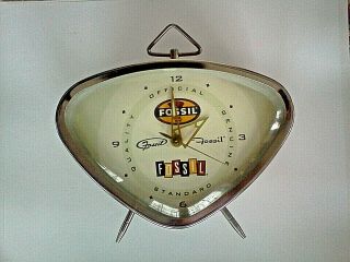 Fossil Retro Vintage Wind - Up Alarm Clock Triangular 6 " X 6 " -