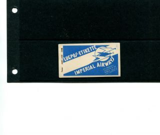 Imperial Airways Air Mail Label Booklet