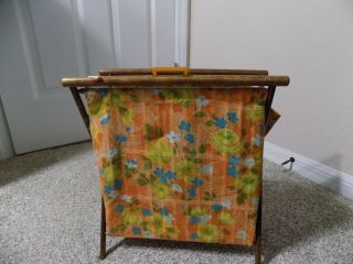 Vintage Wooden Frame Folding Knitting/crocheting Tote Bag