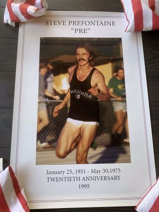 Rare Steve Prefontaine Last Race Anniversary Running Poster Bonus Item