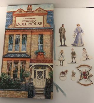 1995 Three - Dimensional Edwardian Doll House Pop - Up Book W/ Family 3d Vintage