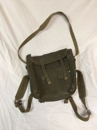 Vintage Military Canvas Backpack Army Rucksack Bag Field Gear Pack