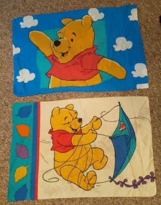 Vintage Disney Winnie The Pooh Standard Size Pillowcases Set Of 2