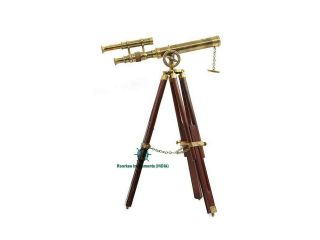 Rii Vintage Brass Telescope With Tripod Stand/antique Desk Top Telescope For.