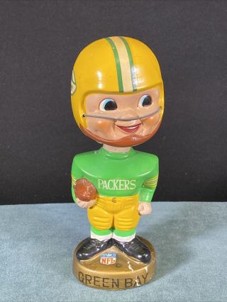 Vintage Green Bay Packers Football Bobble Head Nodder Doll By Sports Specialties