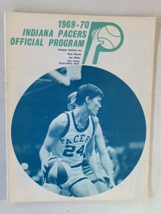 Rare 1969 - 70 Indiana Pacers Official Game Program