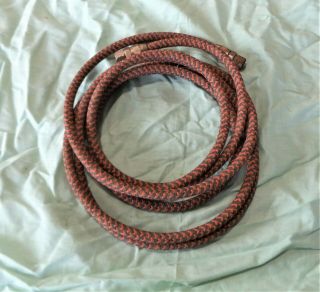 Vintage Devilbiss Woven Cloth Covered Air Brush Air Hose,  12 Ft,  N 1/4 " Fitting