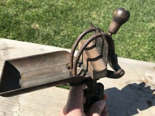 Antique Cherry Stoner / Pitter,  1800’s Tabletop Double Plunger Wood & Cast Iron