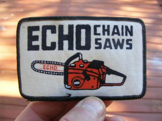 - Old Vintage Echo Chainsaw Power Equipment Sewn Patch For Hat Shirt Etc -