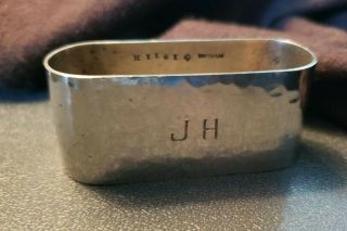 J.  F.  Fradley Arts & Crafts Sterling Silver Napkin Ring J H Monogram