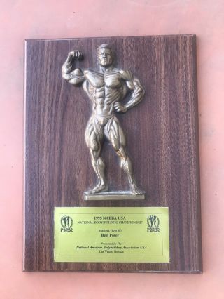 Rare ⚡️1995 “nabba”bodybuilding Trophy Masters Over 60 (best Poser) ”nice Item”