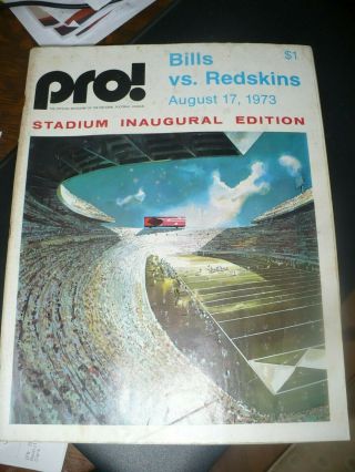 Aug.  17,  1973 Buffalo Bills Vs Washington - Stadium Inaugural Edition Program