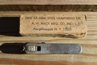Vintage A.  W.  Mack Co Numbering Die - Bell Systems