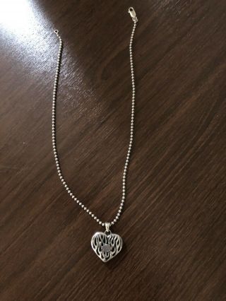 Harley Davidson Mod 925 Sterling Silver Heart Pendant Necklace 17”