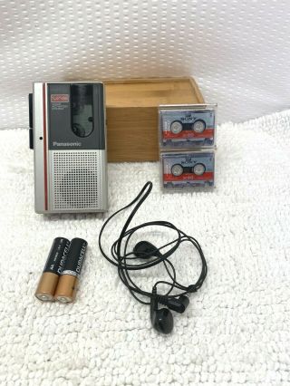 Vintage Panasonic Micro - Cassette Recorder.  Rn - 185 W/ 2 Sony Micro - Cassette Tapes