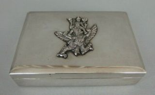 Ancienne Boite En Argent Massif Indochine Antique Burmese Silver Box 204 Gr.