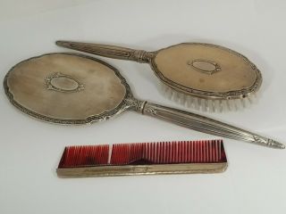 Vintage Sterling Dresser Vanity Set (brush,  Comb,  Mirror)