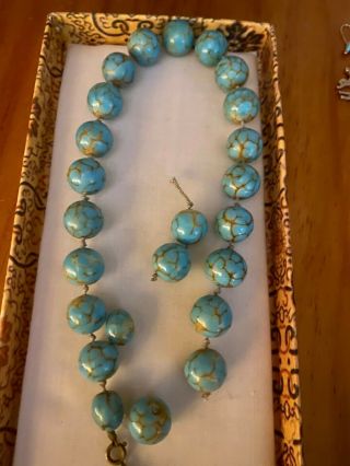 Antique Turquoise Type Loose Beads 116g