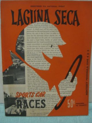 1960 Laguna Seca Sports Car Races Program Fia Scca Porsche Corvette Jaguar Lotus
