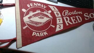 Vintage 1972 Boston Red Sox Fenway Park Felt Pennant Banner Baseball Team