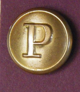 Bb P Pullman Co Sleeping Car Railroad Uniform Button Medium Gilt 19th Century