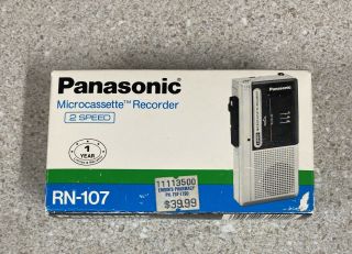 Vintage Panasonic Microcassette Recorder Rn - 107 2 Speed